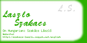 laszlo szakacs business card