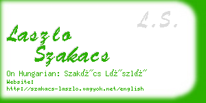 laszlo szakacs business card